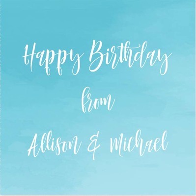 Blue Ombre Square Gift Stickers